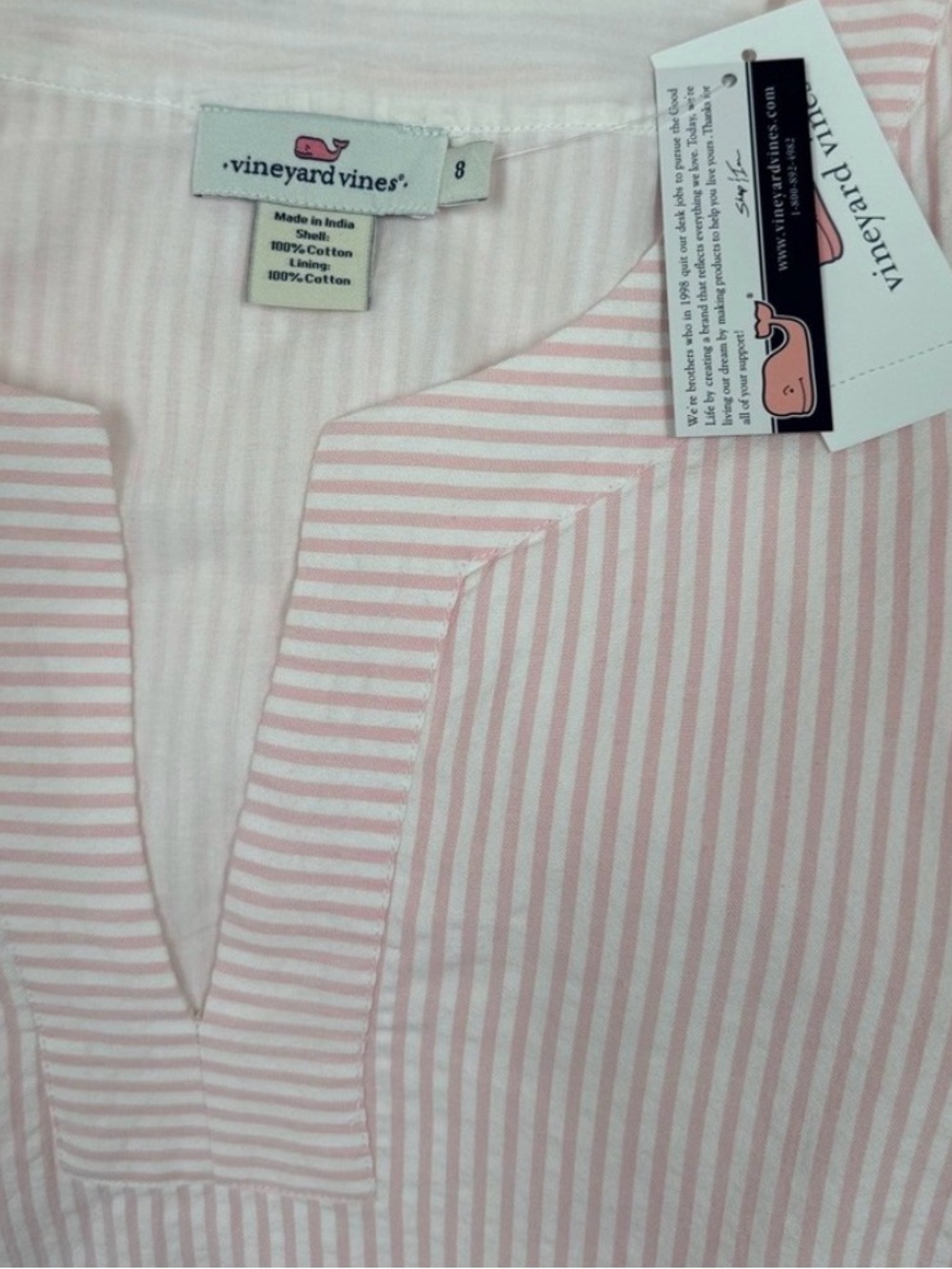 NWT Vineyard Vines Pink and White Seersucker dress - Picture 6 of 12
